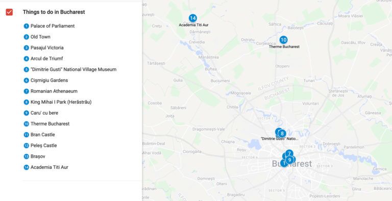 things to do in bucharest romania map