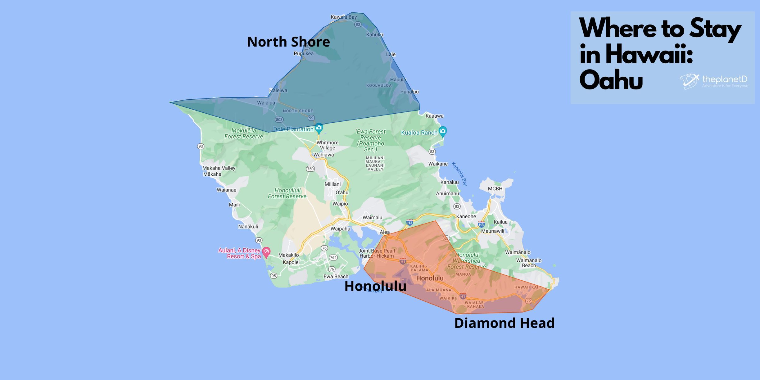 Where to stay in Hawaii Oahu Map