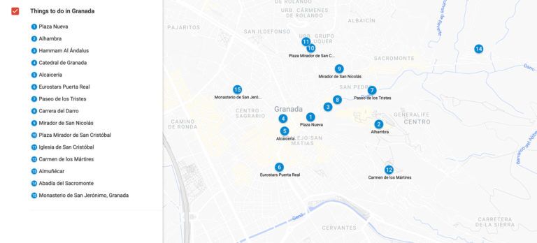 things to do in granada map