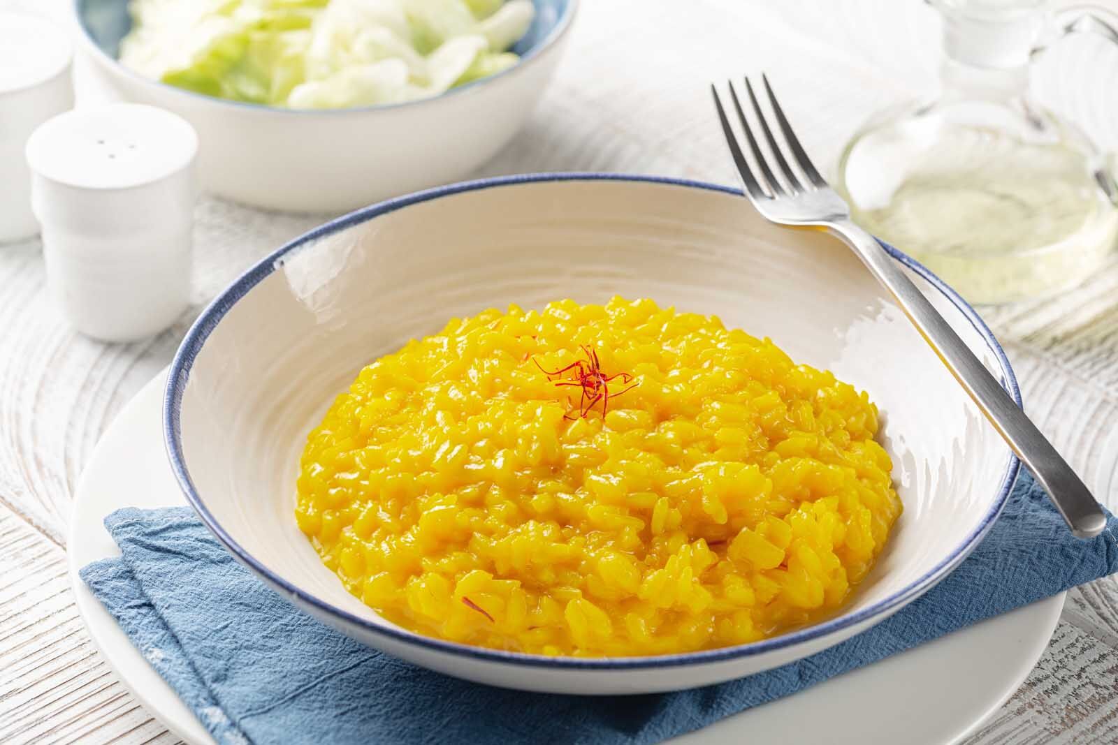 Traditional Italian Food Risotto alla Milanese, Mediterranean Food