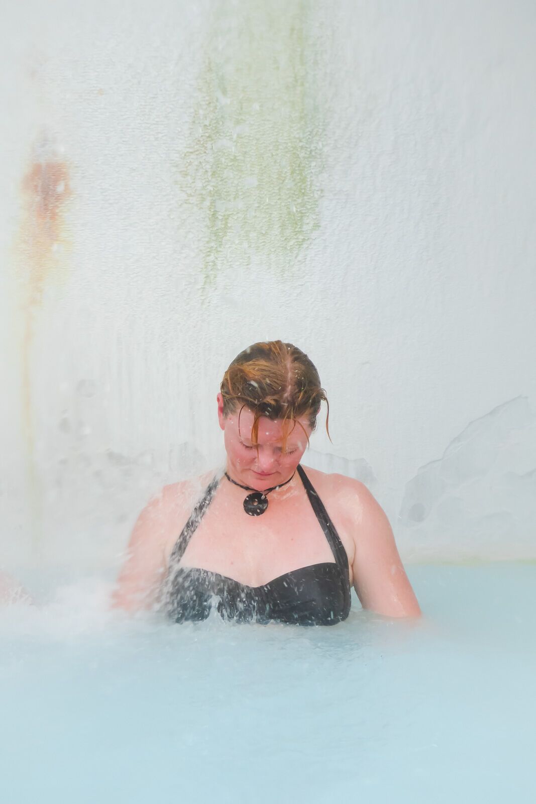 Hot Waterfall at Iceland's blue lagoon