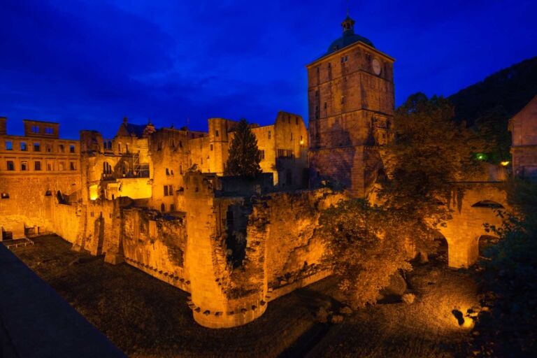 Most Beautiful castles in Germany Heidelberg Castle at night