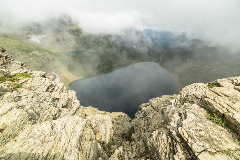 glacier national park hike Pitamakan lake. Pitamakan Pass Trail.
