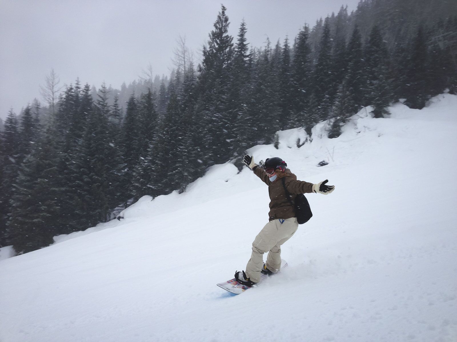 Snowboarding at Grouse Mountain 
