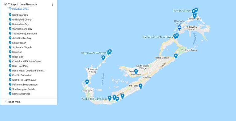things to do in Bermuda map